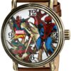 Marvel Spider-Man Adult Vintage Analog Quartz Watch Brown Leather 7 91P2FE0TJKL