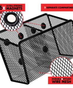 Workablez Pencil Holder for Desk, Magnetic Pen Holder for Refrigerator, Magnetic Marker Holder for Whiteboard, Magnetic Holder, Whiteboard Marker Holder Magnetic Marker Holder w. 2 Large Compartments 2 compartments 25 91P2klc70cL