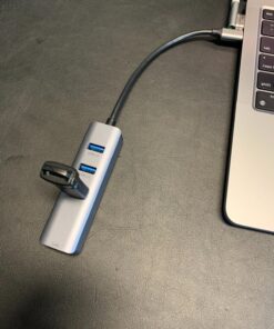 ABLEWE USB C to Ethernet Adapter, 4-in-1 RJ45 to USB-C/Thunderbolt 3 to Gigabit Ethernet LAN Network Adapter for MacBook Pro/Air 2021/2020/2019, iPad Pro 2021, Chromebook, XPS, Surface Book 3/2/Go Grey 34 91P5E75VHdL