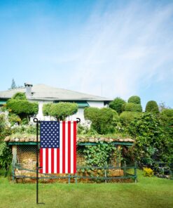 HOOSUN Garden Flag Stand, Premium Garden Flag Pole Holder Metal Powder-Coated Weather-Proof Paint with one Tiger Clip and two Spring Stoppers without flag 1 26 91P5ionstpL