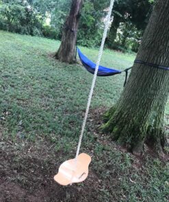 Swurfer Swift - Maple Wood Disc Swing for Kids Ages 4 and Up, Holds up to 150 Pounds - Includes 18" Curved Seat Swing with Heavy Duty Braided Rope, Brown Disc Tree Swing 20 91PCxTxuycL