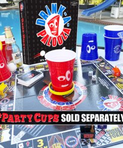DRINK-A-PALOOZA Board Game: Fun Drinking Games for Couples Game Night | The Drinking Board Game for Parties That Combines Beer Pong + Flip Cup + Kings Cup Card Game and All The Best Drinking Games 29 91PHae8pPpL