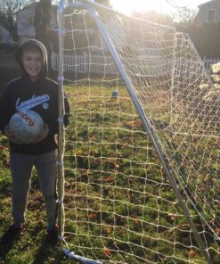 Franklin Sports Competition Soccer Goals - Backyard Portable Steel Soccer Goals - Adult + Youth Soccer Goal with Net + Ground Stakes Included - Multiple Sizes + Colors Non-Folding 12' x 6' Silver 38 91PIuxmloPL