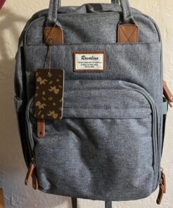 RUVALINO Diaper Bag Backpack, Multifunction Travel Back Pack Maternity Baby Changing Bags, Large Capacity, Waterproof and Stylish, Gray 69 91PPUdeW2QL