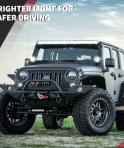 LEDKINGDOMUS Led Light Bar 300W 52 inches Curved Light Bar & 2pc 4 inches 18W Flood Light Pods & Switch Wiring Harness Compatible for Jeep, Pickup, Truck, Car, ATV, 4x4, 4WD, Off Road Driving Light 52inch + 4inch Pods + Wiring Harness Black 32 91PPnT2z1L