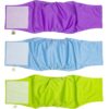 PET MAGASIN Male Dog Belly Manner Band Wraps Nappies, 3-Pack, Blue Green and Purple, Small Solid Small (13"-15" Waist) 20 91PQgwwdk7L