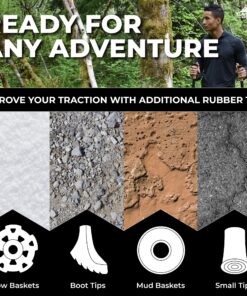 Cascade Mountain Tech Trekking Poles - Carbon Fiber Walking or Hiking Sticks with Quick Adjustable Locks Green 35 91PWCwMifwL