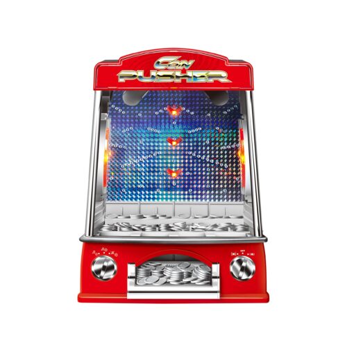 Toydaloo Mini Coin Pusher Home Arcade Game with Lights and Sounds, Includes 150 Play Coins