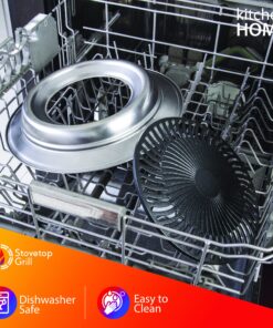 Kitchen + Home Stove Top Smokeless Grill Indoor BBQ, Stainless Steel with Double Coated Non Stick Surface Stove Top Grill 39 91PoS0VKl7L