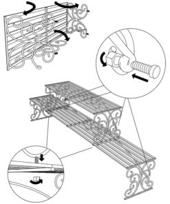 MyGift Black Metal Over The Sink Shelf with Scrollwork Design, 2 Tier Display Stand Organizer for Kitchen Accessories 23 91PrTzAPlLL