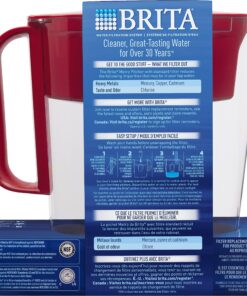 Brita Water Filter Pitcher for Tap and Drinking Water with 1 Standard Filter, Lasts 2 Months, 6-Cup Capacity, Christmas Gift for Men and Women, BPA Free, Red 41 91PsUEVXsXL