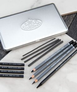 Royal & Langnickel RSET-ART2503 Small Tin Charcoal Drawing Art Set Basic Charcoal Ranges 25 91Q 1TcaJlL