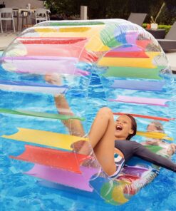 Greenco Giant Inflatable Pool Float, Inflatable Pool Floats, Inflatable Raft for Summer, Giant Pool Lounger, Pool Accessories, Lake Floats & Pool Toys, Summer Fun for Pool, Lake, Beach Party Wheel 21 91Q73t8270L