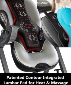 INNOVA HEALTH AND FITNESS ITM5900 Advanced Heat and Massage Inversion Table, Gray/Black 46 91QH45moJoS