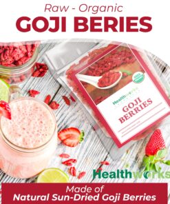 Healthworks Raw Goji Berries (32 Ounces / 2 Pound) | Certified Organic & Sun-Dried | Keto, Vegan & Non-GMO | Baking, Teas & Smoothies | Antioxidant Superfood 2 Pound (Pack of 1) 14 91QHqQD09RL 1