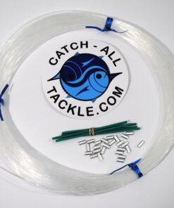 Monofilament Fishing Leader Kit 100yds 1.2mm-150lb Clear-Loop Protectors crimps