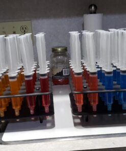 EZ-Inject 25 Pack (1oz) Jello Shot Syringes Combo with Tray/Racking Stand - 100% Safe & Reusable Plastic Syringes for Jello Shots - Small Syringe Shots Holiday and Halloween Party Supplies for Adults 37 91QPqmopunL