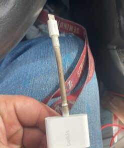 Belkin RockStar Lightning Audio Cable and Charger for iPhone 14, 13, 12, 11, 10 - White 3.5MM Audio + Lightning Charge Lightning Connector 29 91QXWLOZR1L