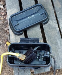 SockitBox – The Original Weatherproof Connection Box – Indoor & Outdoor Electrical Power Cord Enclosure for Timers, Extension Cables, Holiday Lights, Power Tools, Fountains & More – Size Small – Black 71 91QZDOViSkL 2