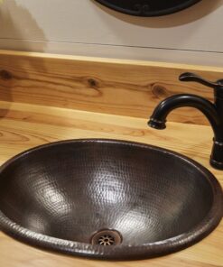 Schrodinger 17-inch Handmade Copper Bathroom Sink in Aged Copper BOU-1713BC Sink Only 16 91Qcq7i9LFL