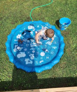 SplashEZ 3-in-1 Splash Pad, Sprinkler for Kids and Baby Pool for Learning – Toddler Sprinkler Pool, 60’’ Outside Water Toys – “from A to Z” Outdoor Play Mat for Babies & Toddlers from A to Z 29 91QiSm3438L