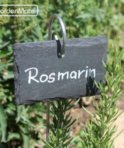 GardenMate 10-Pack Natural Style Slate Plant Labels (4"x 2 3/4") Hanging from a Stainless Steel Metal Rod (22") 10-Pack 4"x 2 3/4" Labels with 22" Metal Rod 23 91Qkz3PSdGL