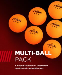 STIGA Tournament-Quality 3-Star Ping Pong Balls – Official Size and 40mm Weight – Ultimate Durability and High-Performance Table Tennis Balls – 6 Pack (Orange) - for Indoor/Outdoor Ping Pong Tables 2021 Style 14 91Qn6Cb7DKL