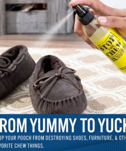 EBPP Stop the Chew 3X Strength Anti Chew Spray for Dogs - No Chew Spray for Puppies - Alcohol Free Dog Deterrent Spray - Bitter Spray for Dogs to Stop Chewing - Powerful No Chew Spray for Dogs - 8oz 30 91Qt12gk6sL