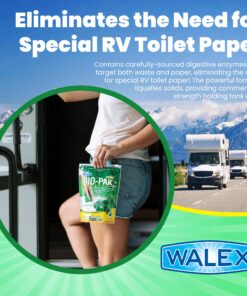 Walex Bio-Pak RV Black Holding Tank Deodorizer and Digester, Natural Enzyme Formula, Alpine Fresh Pack of 1 (10 count) 12 91Quc4U4BJL