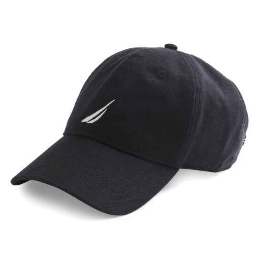 Nautica Men's Classic Logo Adjustable Baseball-Cap Hat One Size True Black