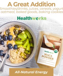Healthworks Maca Powder Raw (16 Ounces / 1 Pound) | Certified Organic Flour Use | Keto, Vegan & Non-GMO | Premium Peruvian Origin | Breakfast, Smoothies, Baking & Coffee | Antioxidant Superfood 20 91R11M9djL 1