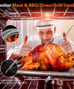 Yunbaoit Wireless Meat Thermometer, Digital Remote Food Cooking Meat Thermometer for BBQ Grill Smoker Oven Kitchen,500 FT Range&Dual Probes 33 91R2 UekGaL 1