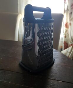 Professional Cheese Grater - Stainless Steel, XL Size, 4 Sides - Perfect Box Grater for Parmesan Cheese, Vegetables, Ginger - Dishwasher Safe - Black 36 91R3OR7XupL