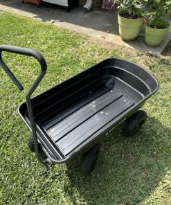 Gorilla Carts Poly Garden Dump Cart with Easy to Assemble Steel Frame, Camping Beach Wagon w/Quick Release System, 600 Pound Capacity, & 10 Inch Tires 55 91R7De7R04L 2