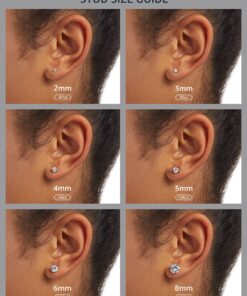 Amazon Essentials Plated Sterling Silver Cubic Zirconia Stud Earrings (Round & Princess) White/Platinum 5 mm Round Cut 23 91RD8JaRV4L 5