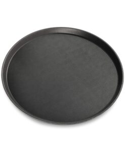 New Star Foodservice 25217 Restaurant Grade Non-Slip Tray, Plastic, Rubber Lined, Round (16-Inch, Black) Classic 16-Inch 11 91RFvRkPWwL