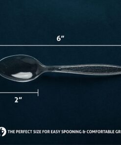 Heavy Weight Disposable Plastic Spoons, Food Grade Heavy Duty Plastic Silverware, Tea Spoons, Cutlery (Clear, 100 Tea Spoons) 100 Pack Clear 10 91RM45eOEUS