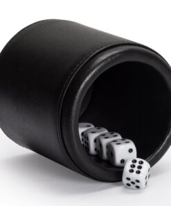 Alternative view of Yellow Mountain Imports Premium Padded Leatherette Dice Cup with 5 (14mm) 6-Sided Dice Set