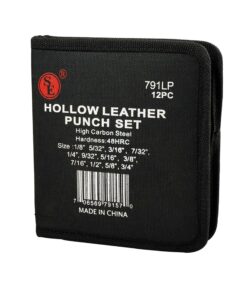 SE Heavy-Duty 12-Piece Hollow Leather Punch Set - High Carbon Steel, Machined Grip, 1/8" to 3/4" Sizes - Includes Zipper Pouch for Gasket, Leather, and Light Metal Work - 791LP 10 91RPP8iyx7L