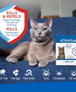 Alternative view of Adams Plus Flea & Tick Collar for Cats | Breakaway Collar | 1 White Collar | 7- Month Protection | Kills & Repels Fleas, Flea Eggs, Flea Larvae and Kills Ticks, Tick Nymphs, and Tick Larvae