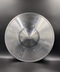 AnNafi® Viking Shield Knight Battle Ready | Knights Adult Buckler Shields | Real Medieval Armor Combat Death Iron Archer Shields | LARP Re-Enactment Mount Riveting 14 Gaug Steel with Wooden Handle 9 91RQW6Jw 1L