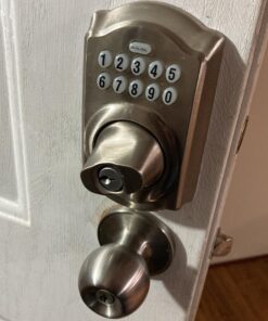 Schlage BE365 V CAM 619 Camelot Keypad Deadbolt, Electronic Keyless Entry Lock, Satin Nickel 38 91Ref6hpmKL