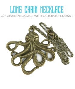 UMBRELLALABORATORY Steampunk Octopus Necklace | Victorian goth Style jewellery, Antique Finish Handmade Pirate costume Accessory gothic emo punk jewelry Bronze 14 91Ri7RikQ2L