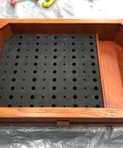 POWERTEC 71046 Router Bit Tray for 110 Bits, 1-5/16” Thick, 50 1/2 inch and 60 1/4 inch Shank Router Bits,Black Router bit tray, 110 Holes 17 91RikgLhKsL