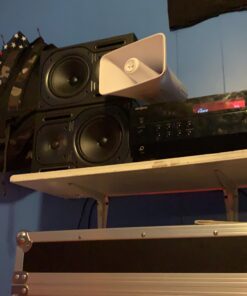 Pyle Indoor/Outdoor PA Horn Speaker - 8” Portable PA Speaker with 8 Ohms Impedance & 65 Watts Peak Power - Mounting Bracket & Hardware Included PHSP5, White 1 Pack 18 91RrqhCN8aL