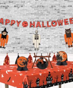 Beistle Haunted House Tablecover, 54” x 108” – Plastic Table Cloth, Rectangular Tablecloth, Halloween Tablecloth, Holiday Tablecloth, Halloween Plastic Tablecloth, Halloween Decorations 1 13 91RunmS3nIL