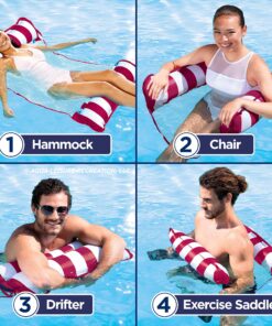 Alternative view of Aqua Original 4-in-1 Monterey Hammock Pool Float & Water Hammock – Multi-Purpose, Inflatable Pool Floats for Adults – Patented Thick, Non-Stick PVC Material Burgundy – Hammock