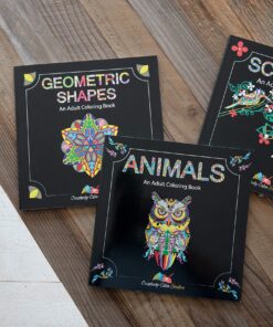 Adult Coloring Books Set - 3 for Grownups 120 Unique Animals, Scenery & Mandalas Designs. Adults Relaxation. 37 91SMynsQMsL