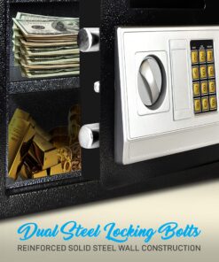 SereneLife Safe Box Front Loading Safe Cash Drop Vault Safe Security Box Cabinet Safe & Money Safe Box Digital Steel Safe Safety Box for Cabinets, Home & Office 13.8 x 9.8 x 9.8 2 Keys 13.8" x 9.8" Deposit Slot 16 91SVpfOZ0yL