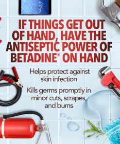 Betadine Antiseptic Liquid First Aid Solution, Povidone-iodine 10%, Infection Protection, Kills Germs In Minor Cuts Scrapes And Burns, No Sting Promise, No Alcohol or Hydrogen Peroxide, 8 FL OZ 18 91SVy81PnQL